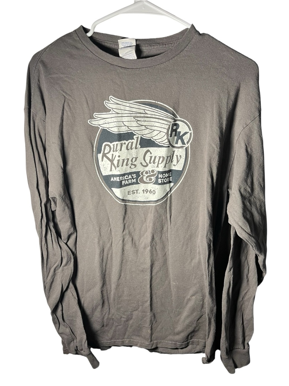 Rural King Supply Men's Long Sleeve Logo Tee - Charcoal